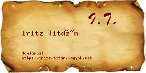 Iritz Titán névjegykártya
